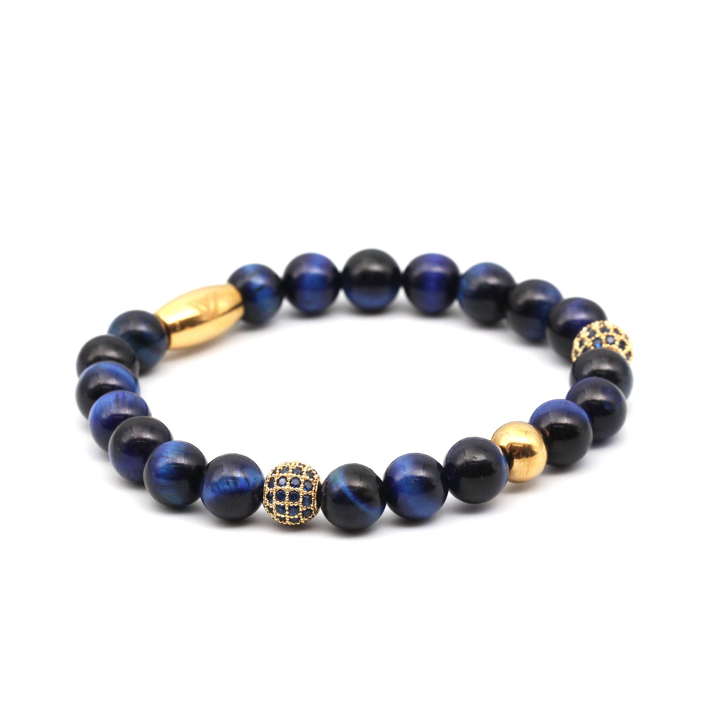 Damien Blue Tiger Eye Luxe Bracelet
