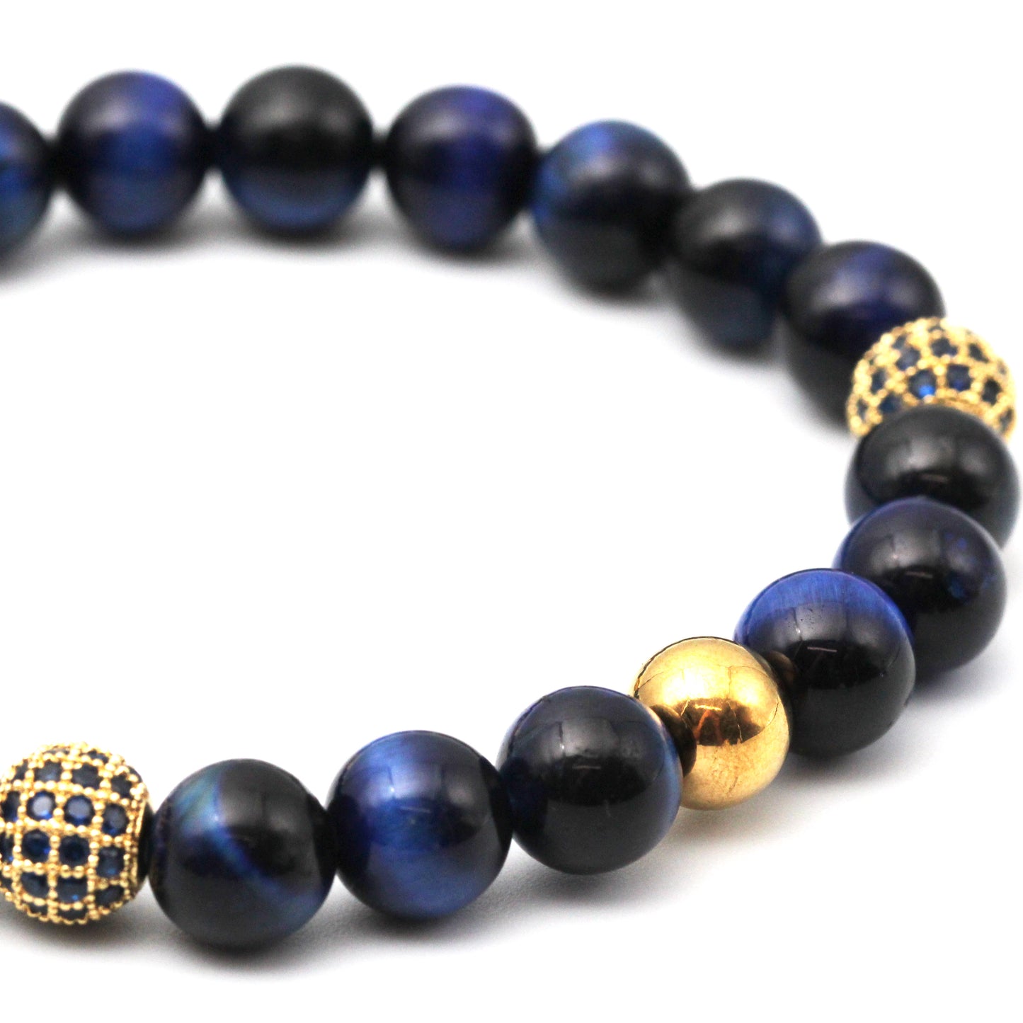 Damien Blue Tiger Eye Luxe Bracelet