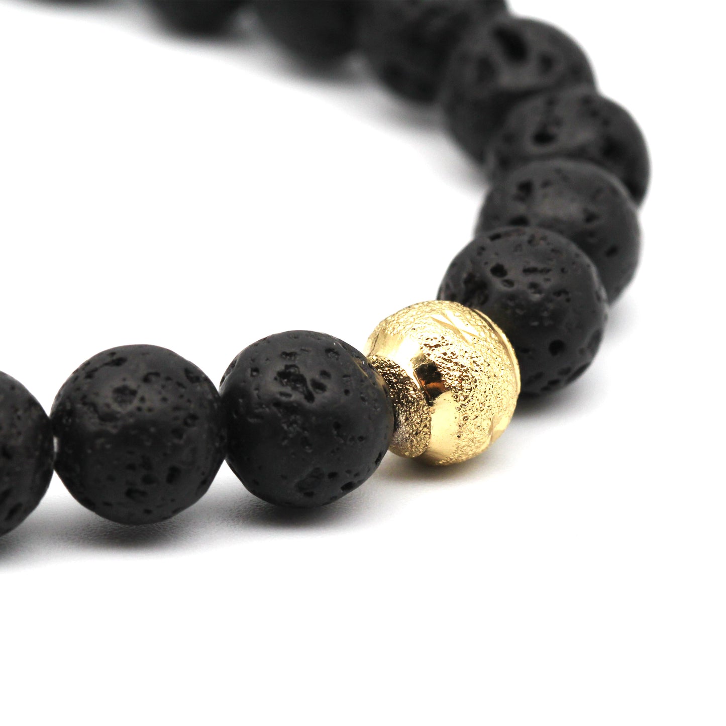 Deron Black Lava Stone Bracelet