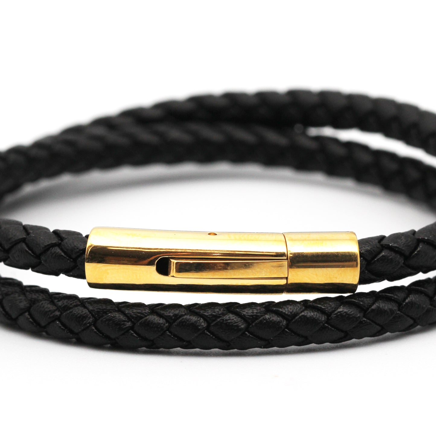 Maximo Black & Gold Leather Loop Band
