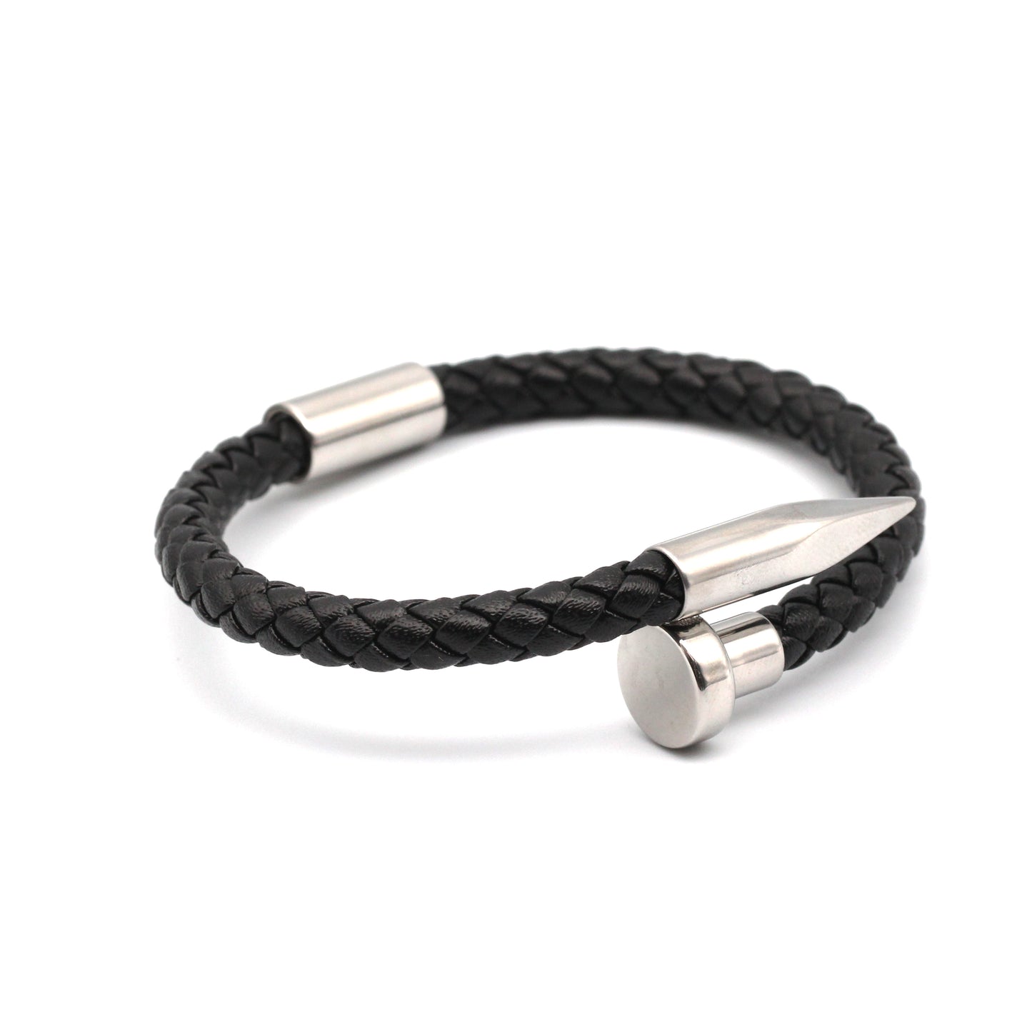 Camilo Black & Silver Leather Bracelet