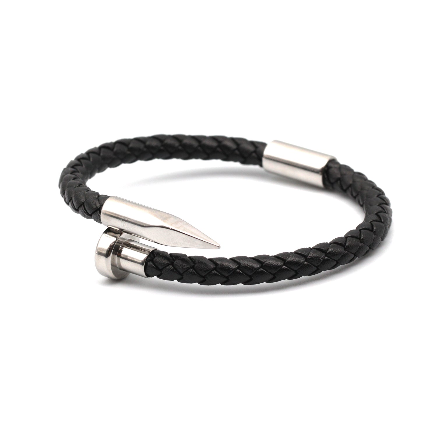 Camilo Black & Silver Leather Bracelet
