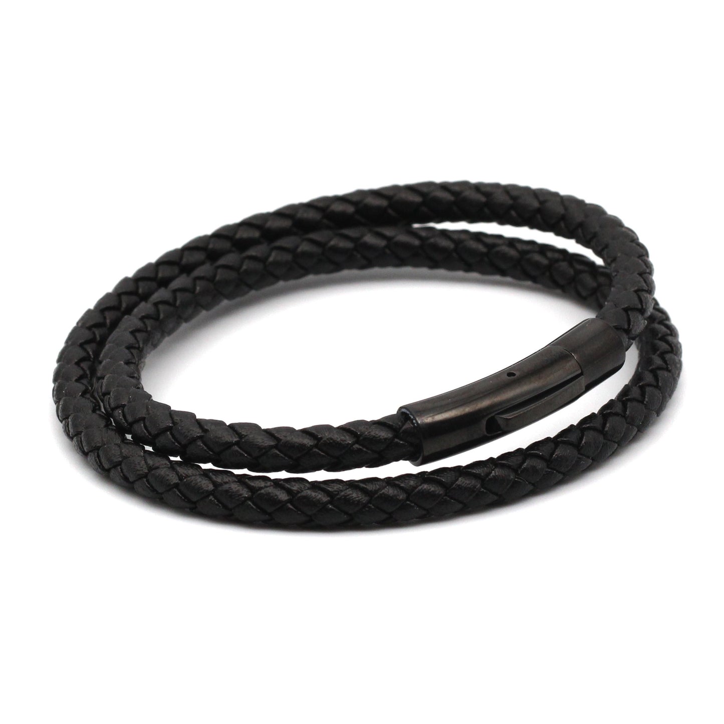 Maximo All Black Leather Loop Band