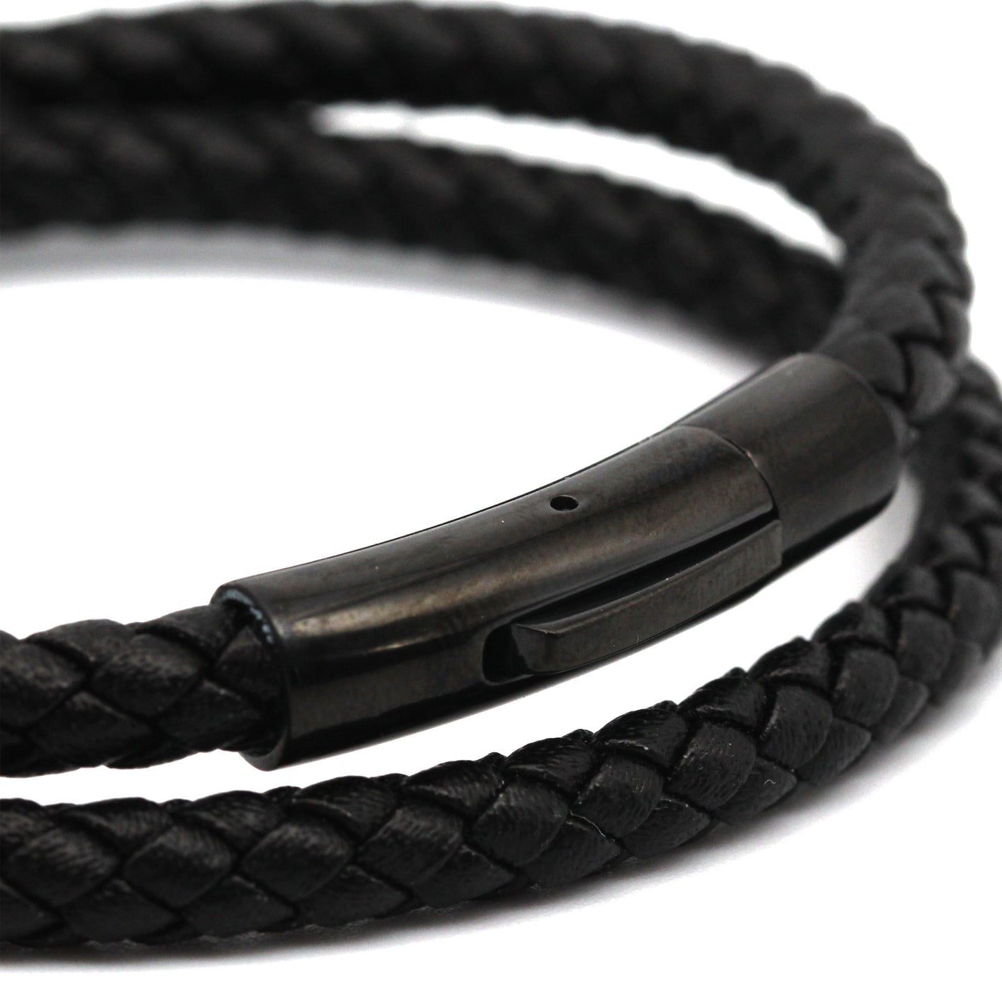 Maximo All Black Leather Loop Band