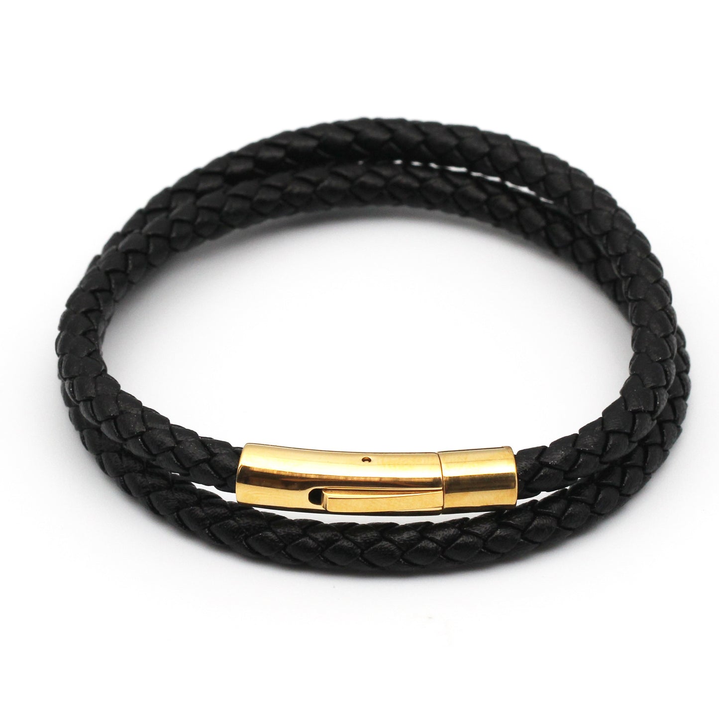 Maximo Black & Gold Leather Loop Band